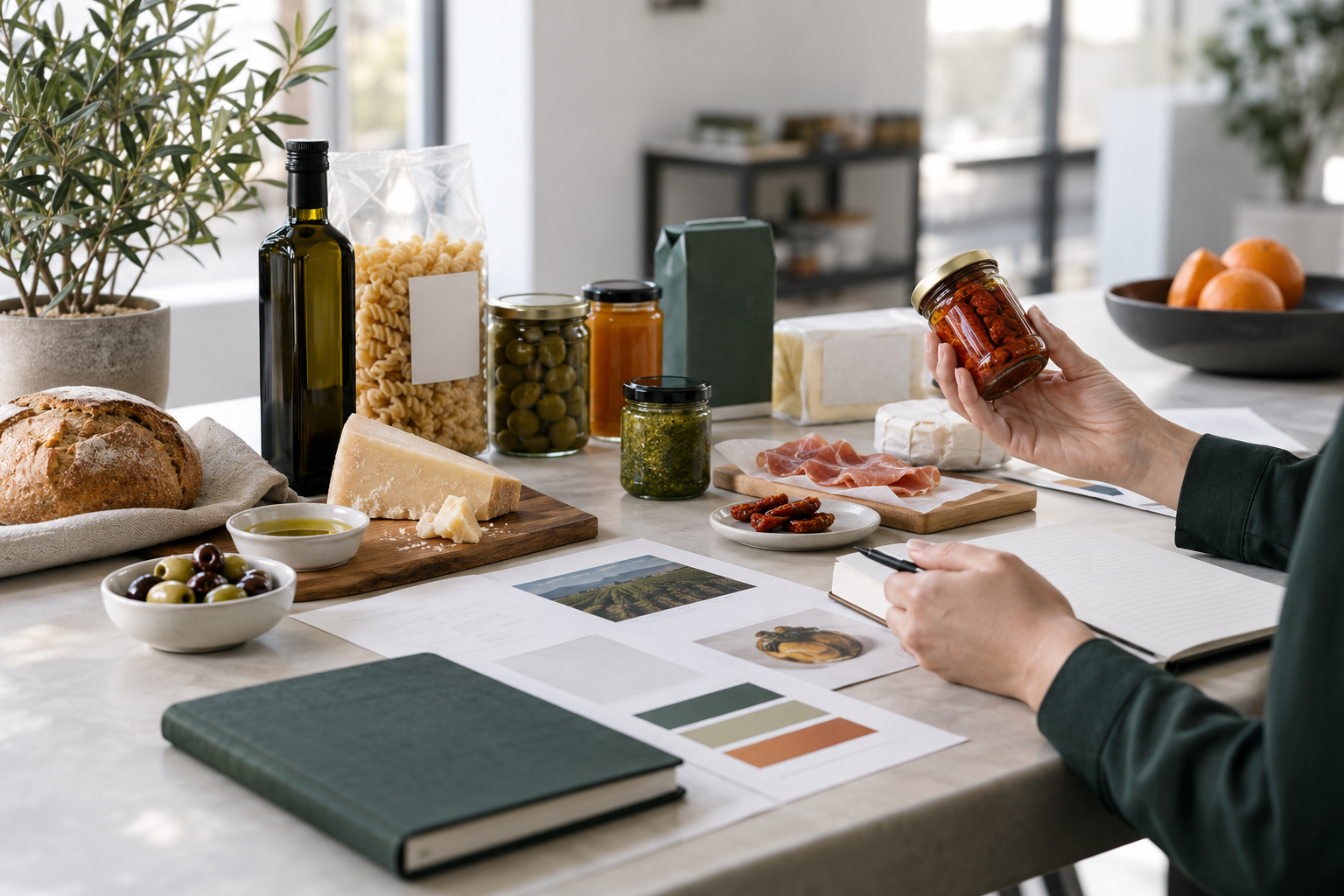 Curated selection of European food products being assessed for market fit